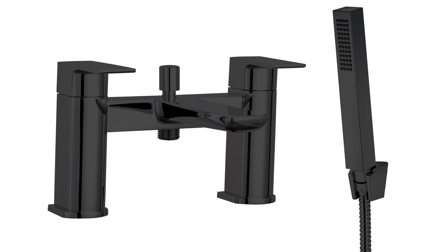 Harwich Deck Mounted Bath Shower Mixer - Matt Black (SH8020)