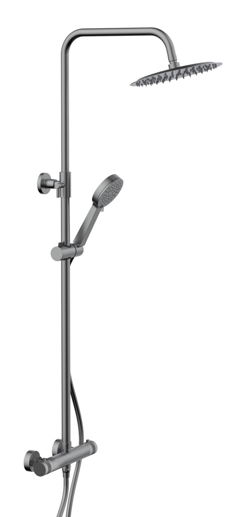 Kelso Thermostatic Shower Mixer With Riser Rail Kit - Gunmetal Grey (SH8029)