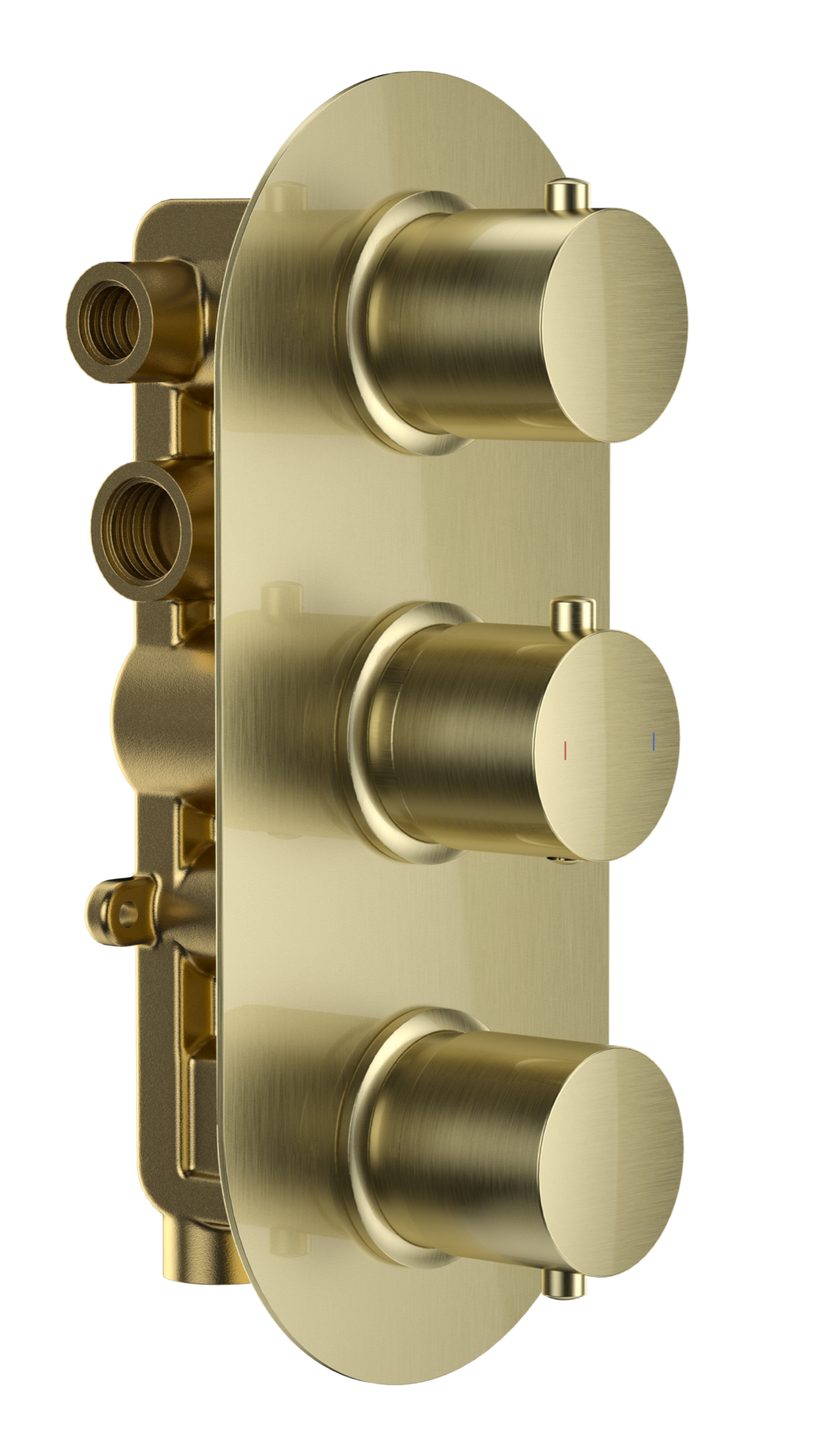 Brancaster Thermo Conc Shower Valve RD 3 - Brushed Gold (SH8087)