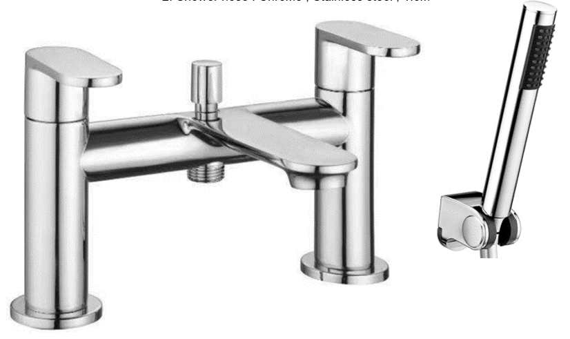 Purbeck Deck Mounted Bath Shower Mixer - Chrome (SH8154)