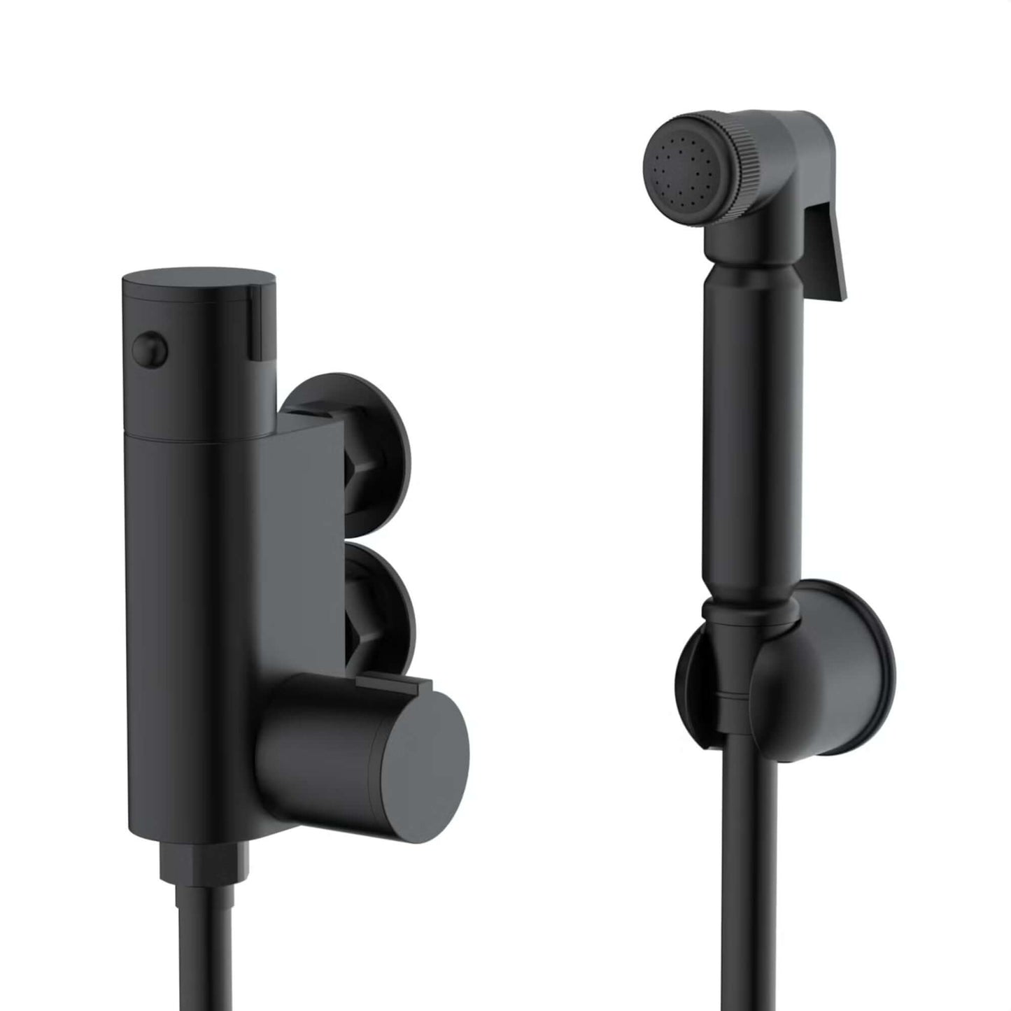 Buy Vero round douche thermostatic bar valve with shower spray kit - matt black Online UK | HOUSE OF ENKI