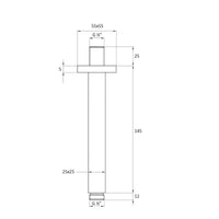 Square ceiling mounted shower arm chrome - 145mm - Showers