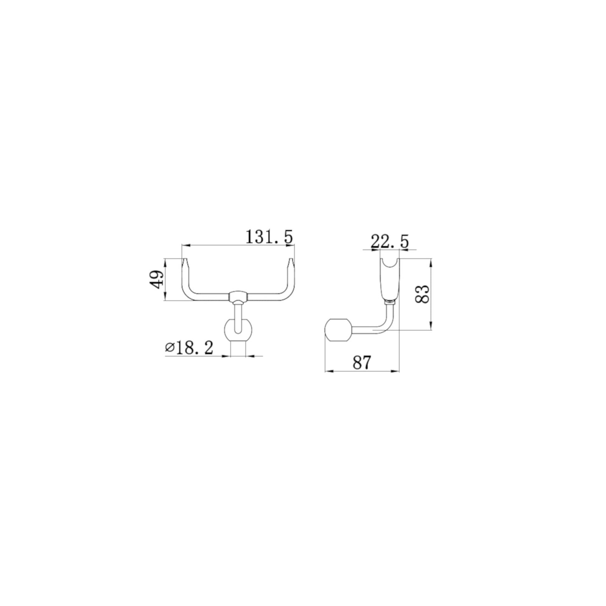 Buy Telephone style rigid riser bracket for shower heads solid brass - chrome Online UK | HOUSE OF ENKI