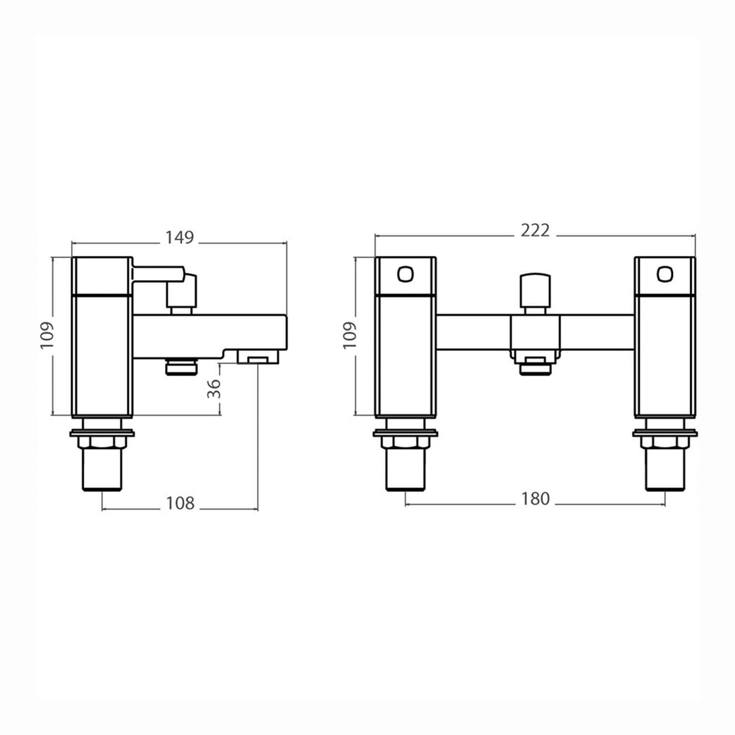 Buy Stella bath shower mixer tap + basin mixer tap pack - chrome Online UK | HOUSE OF ENKI