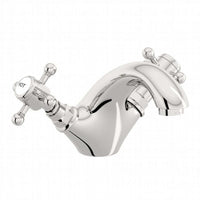 Camberley traditional cross basin mixer tap with slotted waste - chrome