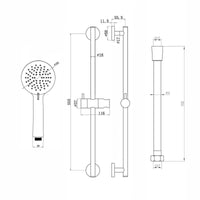 Buy Dune modern thermostatic bath shower mixer tap deck mount with slider rail kit - chrome Online UK | HOUSE OF ENKI