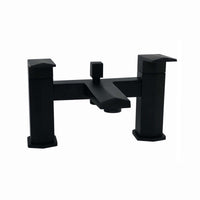 Milly bath shower mixer tap with dual rigid riser - matte black