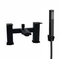 Milly geo inspired hexagonal basin sink mixer tap + bath shower mixer tap pack - matte black - Taps