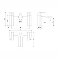 Buy Milly geo inspired hexagonal basin sink mixer tap + bath shower mixer tap pack - matt black Online UK | HOUSE OF ENKI