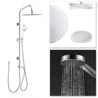 Buy Dune thermostatic bar bath shower mixer valve with dual rigid riser kit, 300mm overhead rain shower and handheld - chrome Online UK | HOUSE OF ENKI