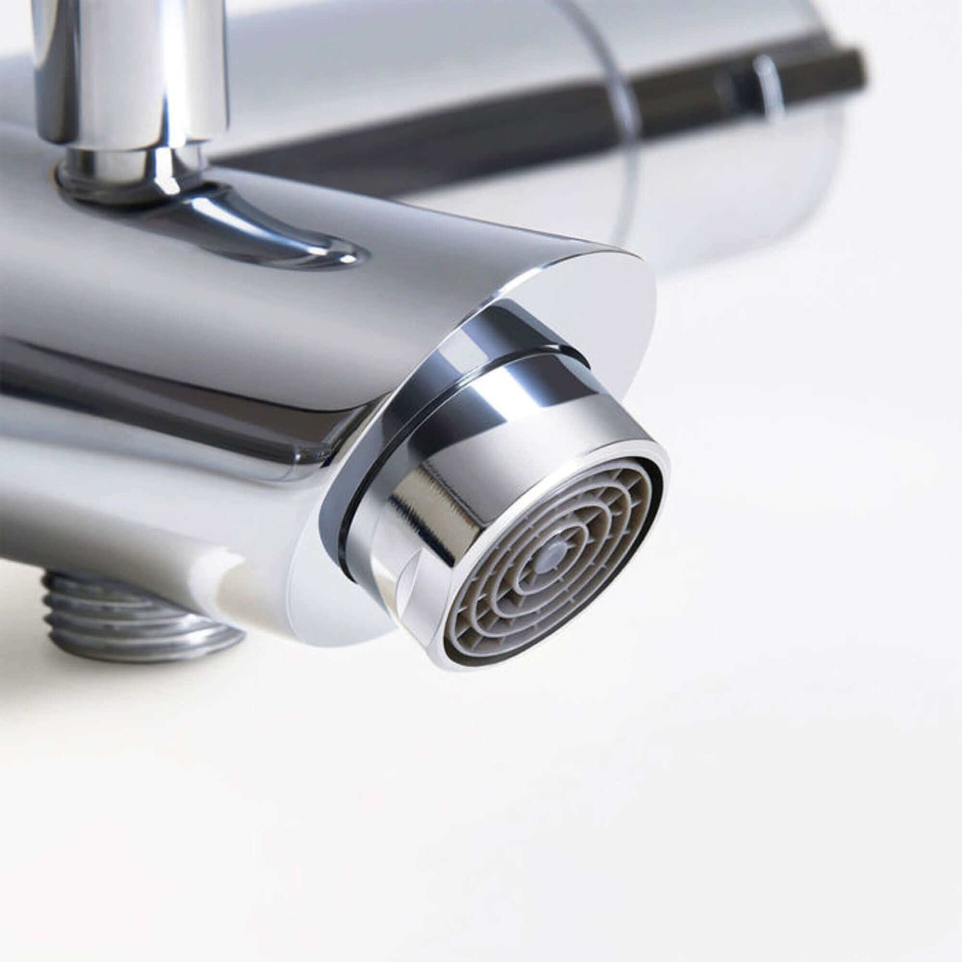 Buy Dune thermostatic bar bath shower mixer valve with dual rigid riser kit, 300mm overhead rain shower and handheld - chrome Online UK | HOUSE OF ENKI