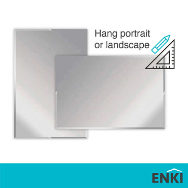 Buy Horizon Rectangular frameless mirror beveled edge (400 x 600mm) Online UK | HOUSE OF ENKI