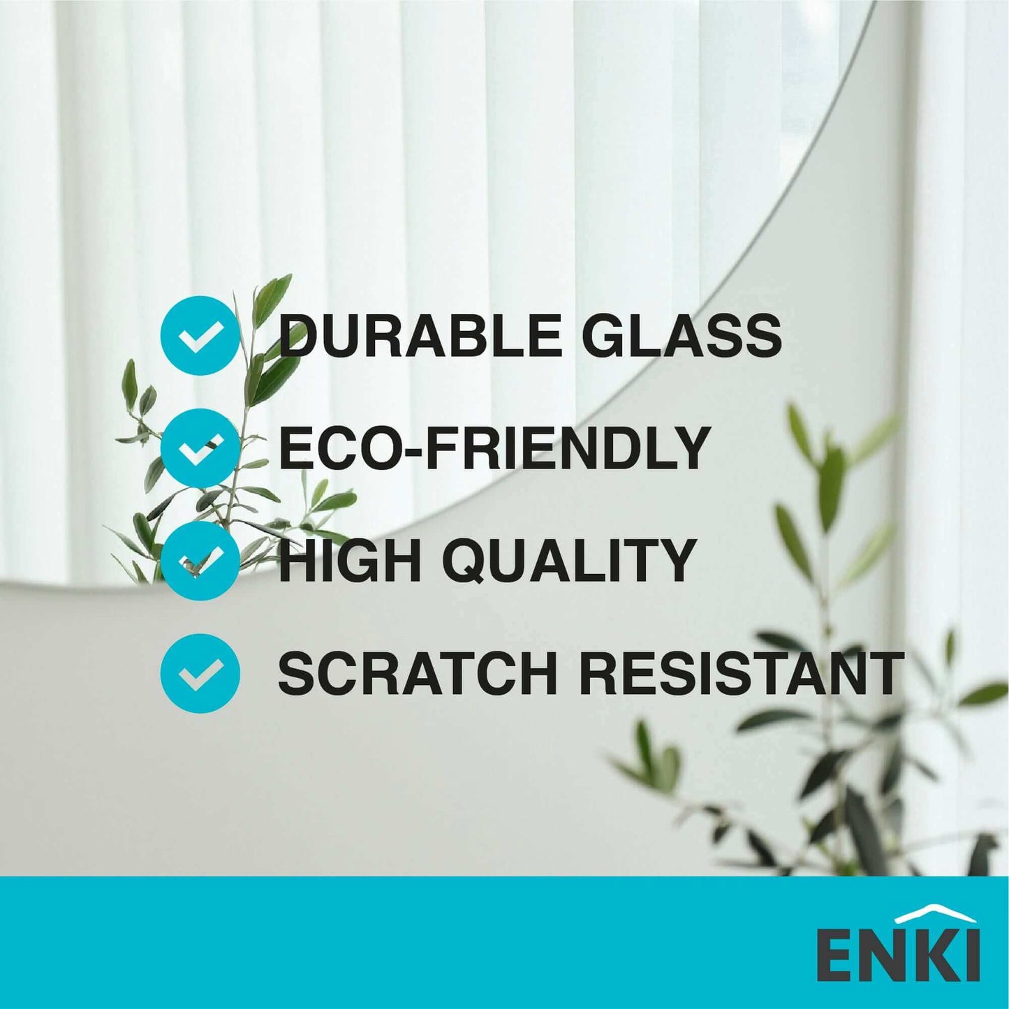 Buy Horizon Rectangular frameless mirror beveled edge (400 x 600mm) Online UK | HOUSE OF ENKI