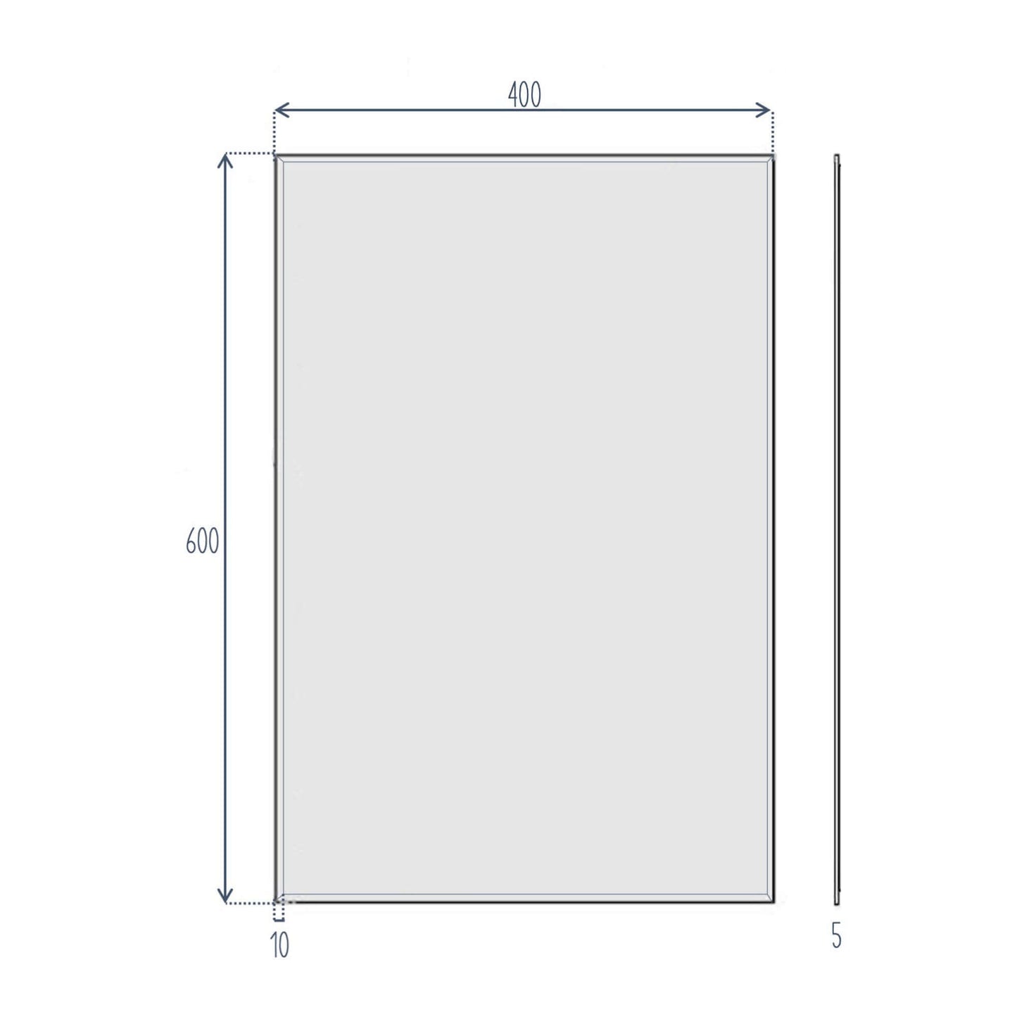 Buy Horizon Rectangular frameless mirror beveled edge (400 x 600mm) Online UK | HOUSE OF ENKI
