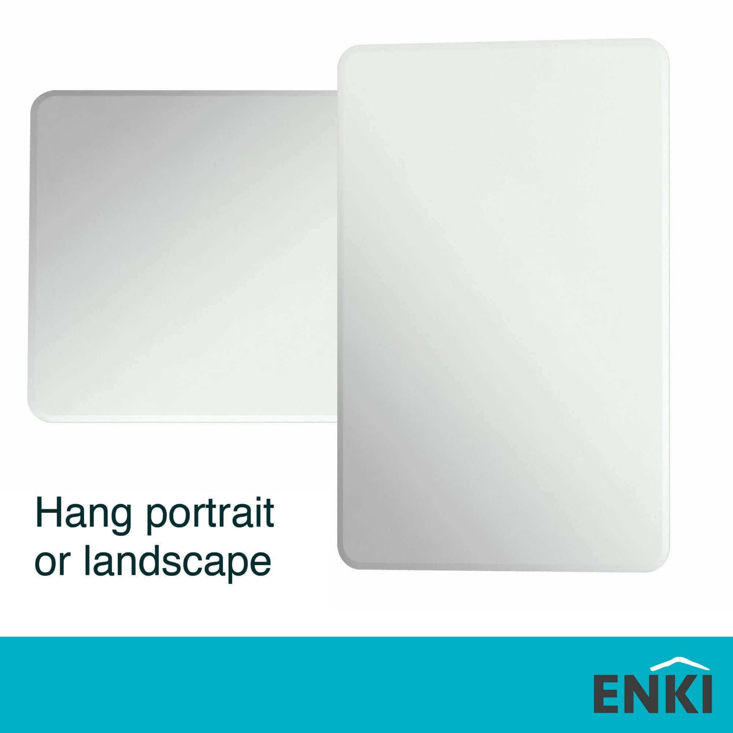 Buy Horizon Rounded frameless mirror polished edge (400 x 600mm) Online UK | HOUSE OF ENKI