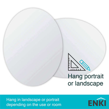 Buy Horizon Oval frameless mirror polished edge (400 x 600mm) Online UK | HOUSE OF ENKI