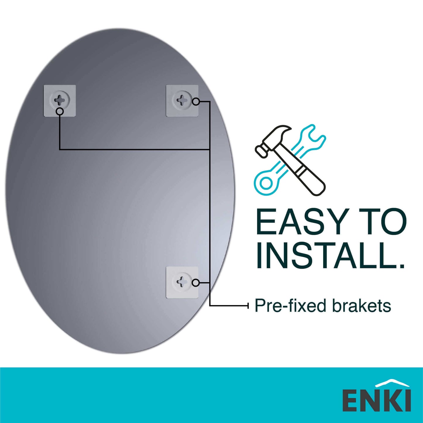 Buy Horizon Oval frameless mirror polished edge (400 x 600mm) Online UK | HOUSE OF ENKI