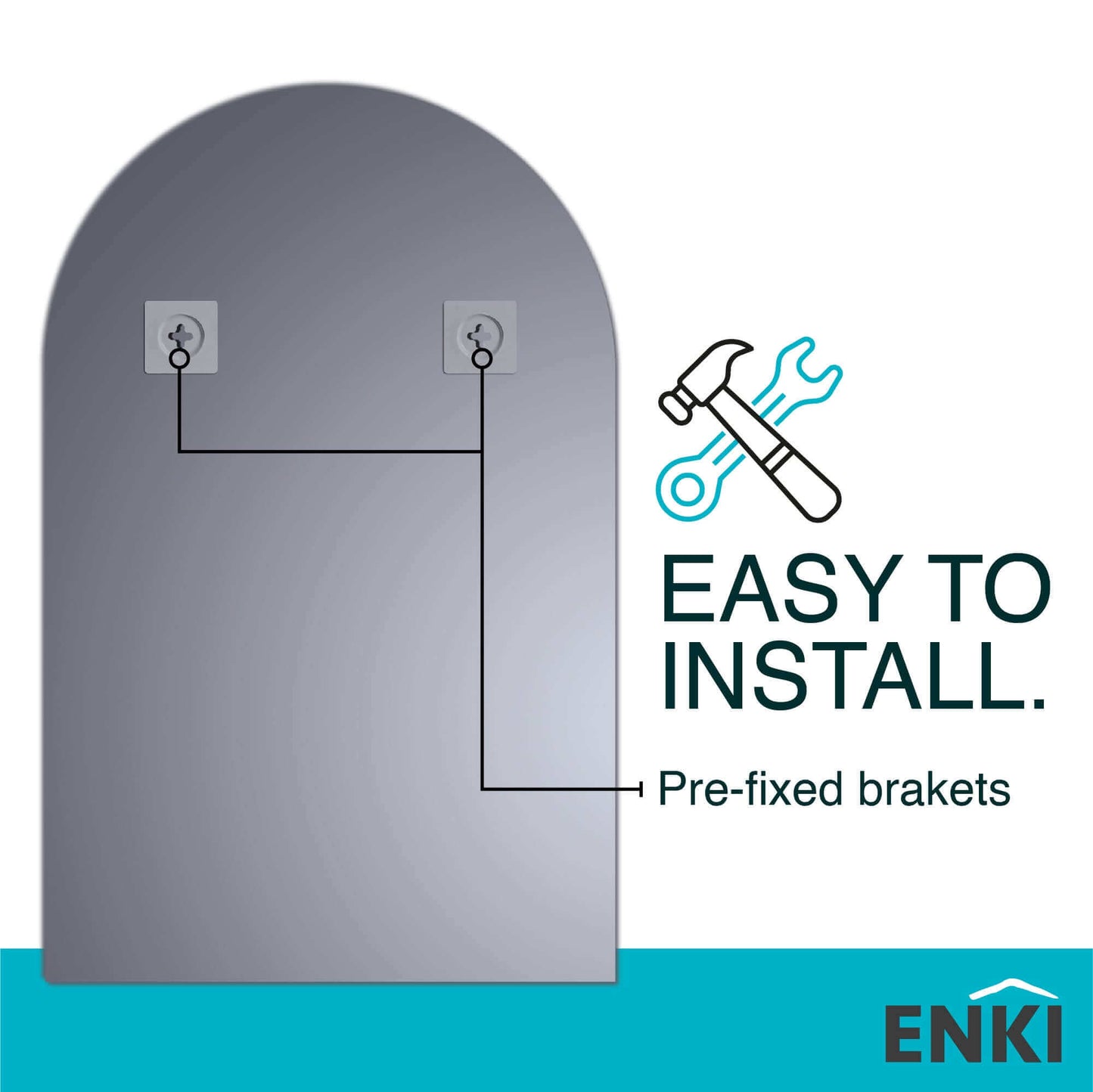 Buy Horizon frameless mirror polished edge 400 x 600mm - arched Online UK | HOUSE OF ENKI