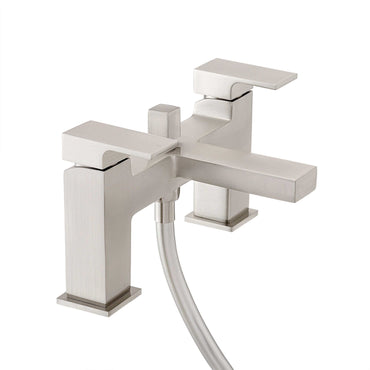Buy Athena contemporary square bath shower mixer tap filler - brushed nickel Online UK | HOUSE OF ENKI