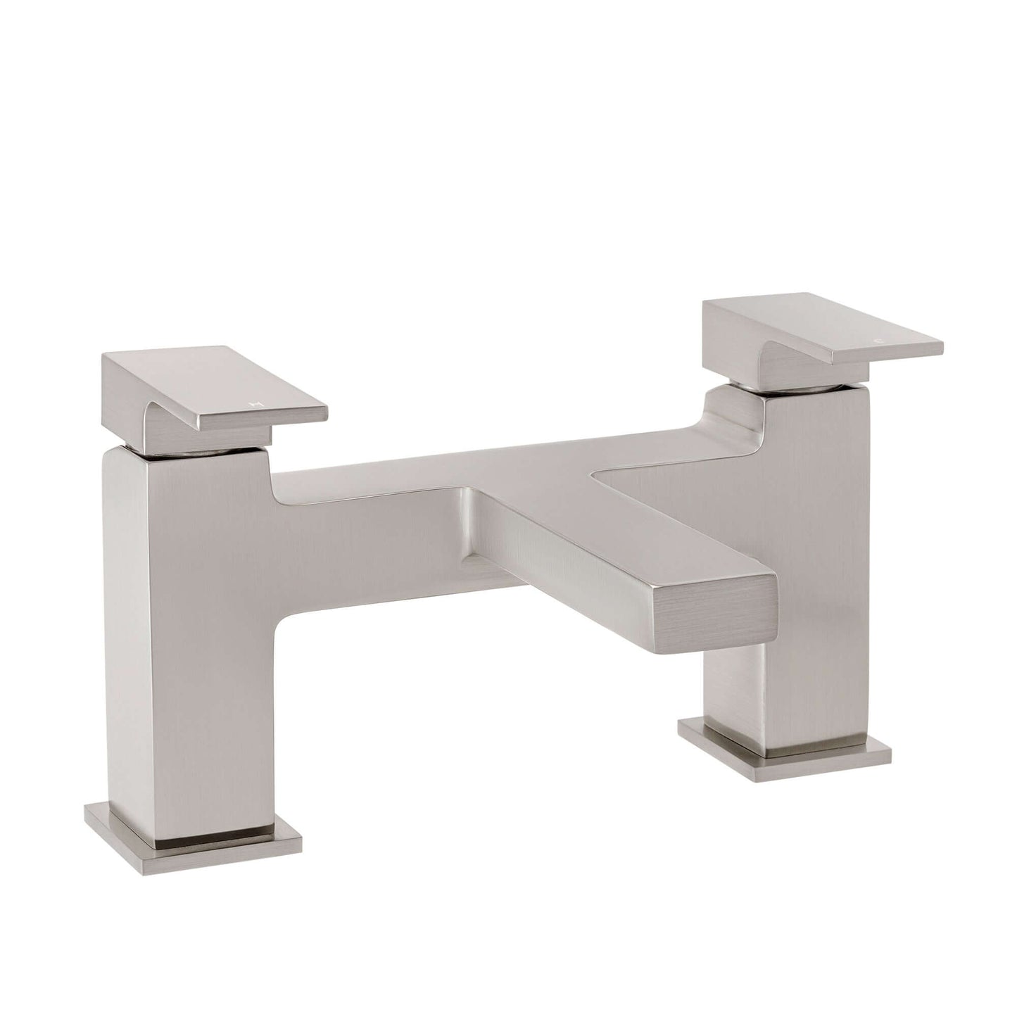 Buy Athena contemporary square bath mixer tap filler - brushed nickel Online UK | HOUSE OF ENKI