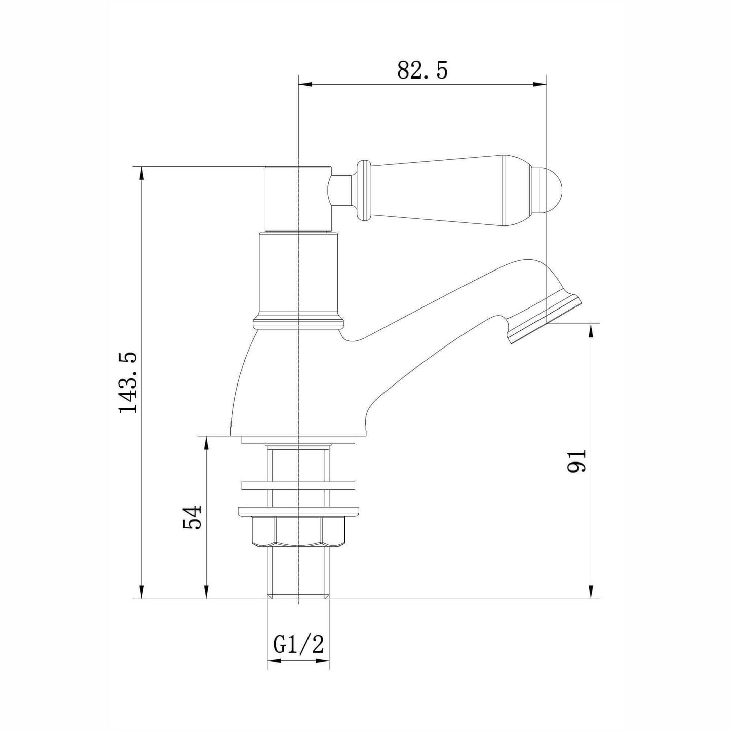 Buy Downton hot and cold basin taps with white ceramic levers - chrome Online UK | HOUSE OF ENKI