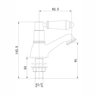 Buy Downton hot and cold basin taps with white ceramic levers - chrome Online UK | HOUSE OF ENKI