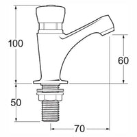 Vision non concussive basin single pillar tap with flow regulator - Taps