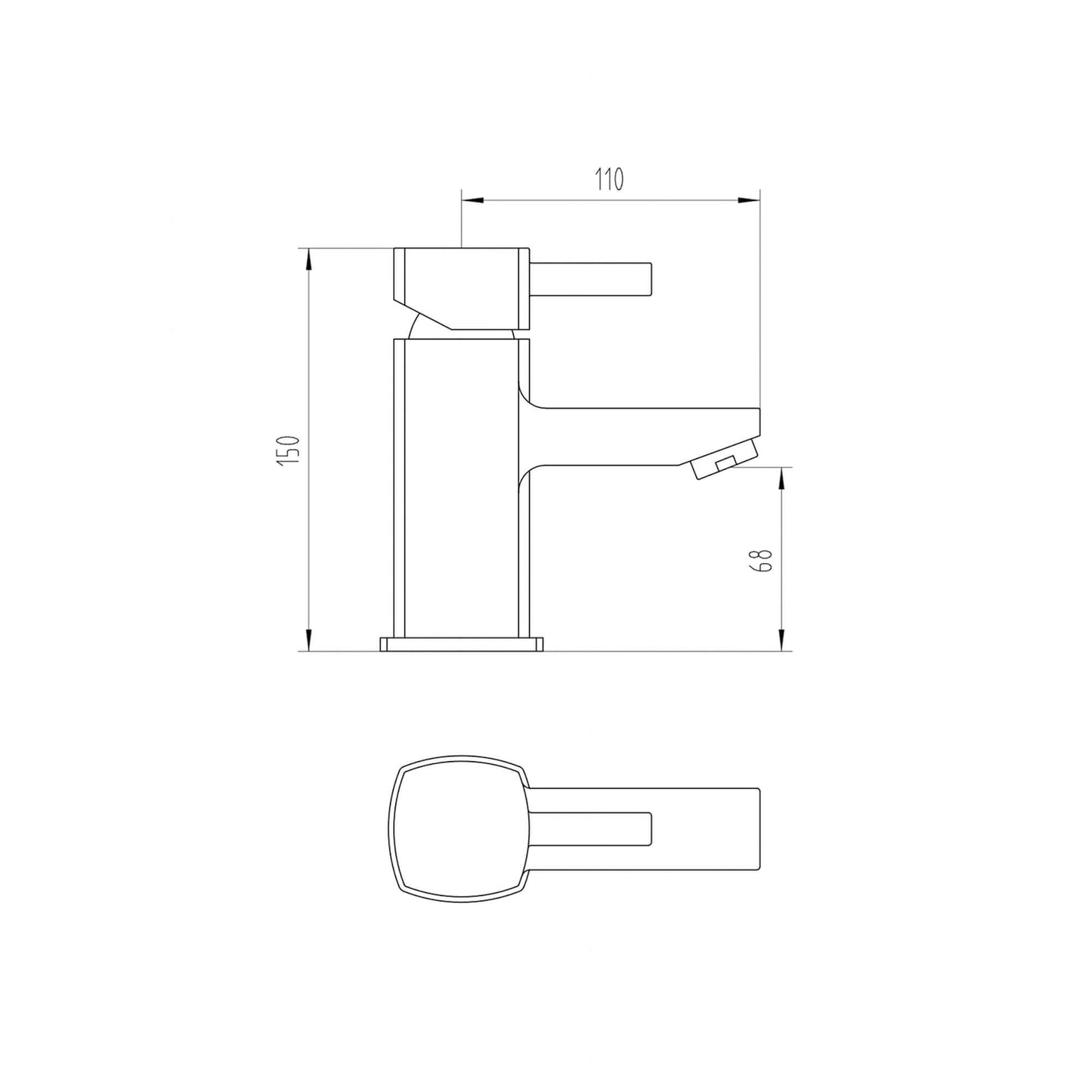 Buy Stella contemporary basin mixer tap angular shape - chrome Online UK | HOUSE OF ENKI