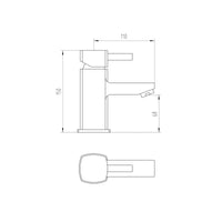 Buy Stella contemporary basin mixer tap angular shape - chrome Online UK | HOUSE OF ENKI
