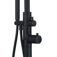 Zara floorstanding bath shower mixer tap thermostatic control - matte black - Taps