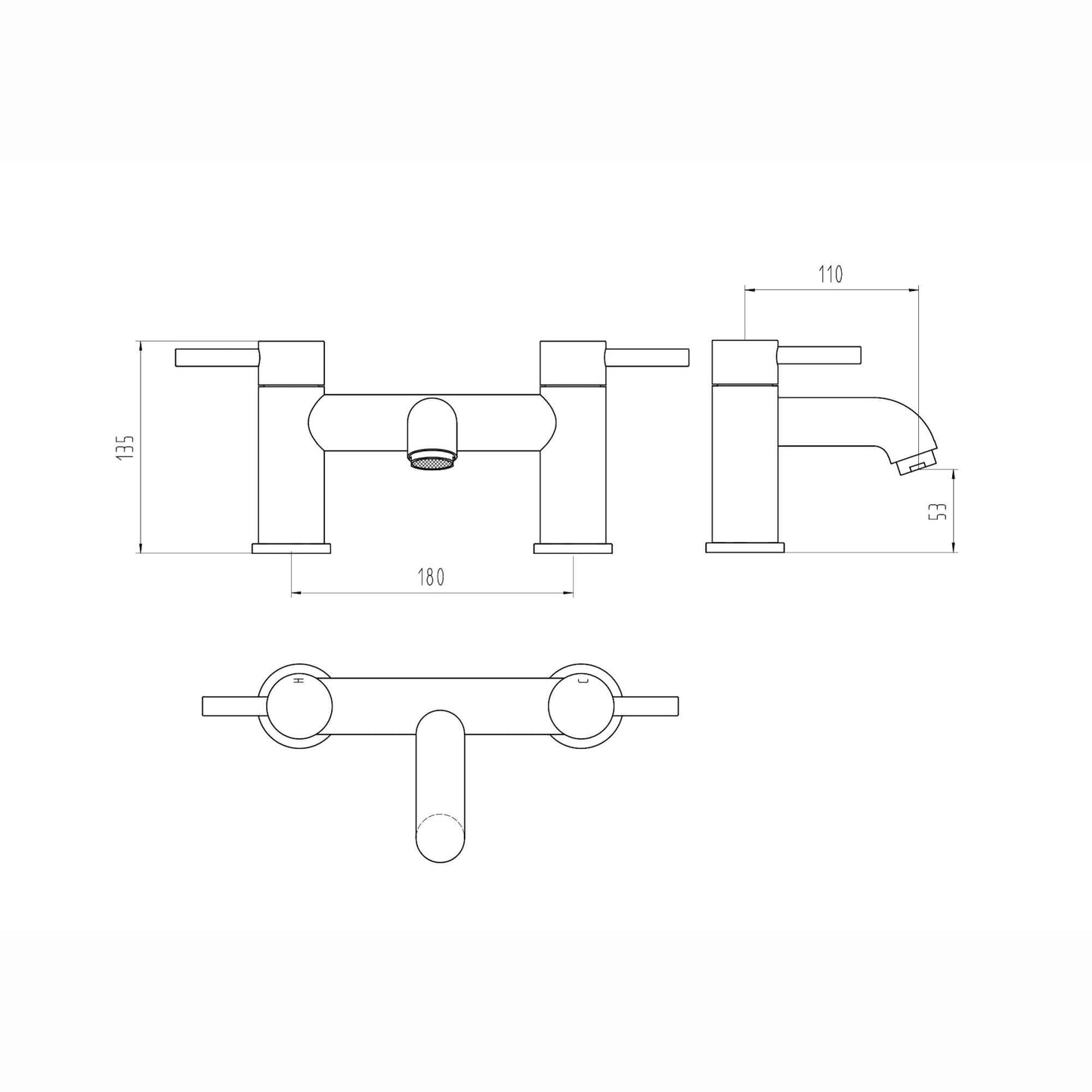Buy Zara bath mixer tap - matt black Online UK | HOUSE OF ENKI