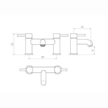 Buy Zara bath mixer tap - matt black Online UK | HOUSE OF ENKI