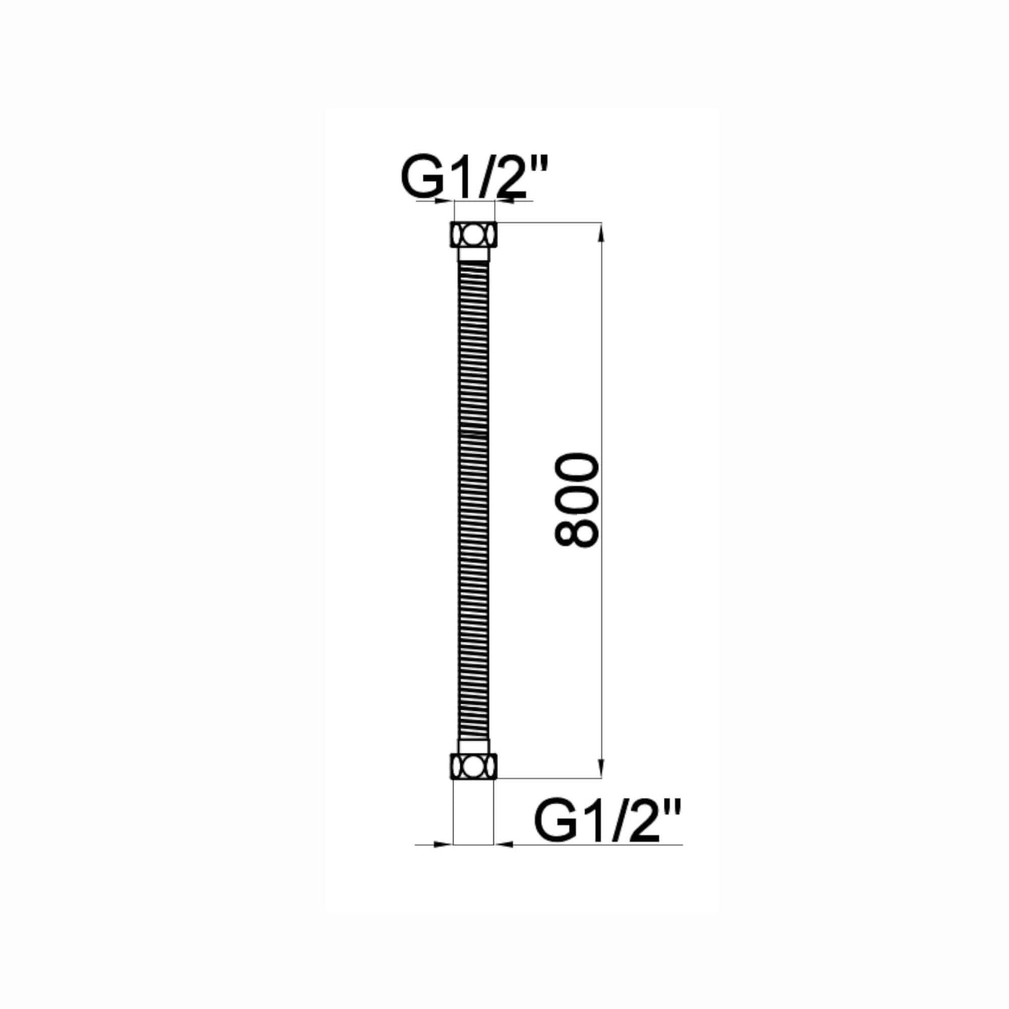 Buy Shower hose nut to nut 800mm stainless steel for G16 - chrome online UK