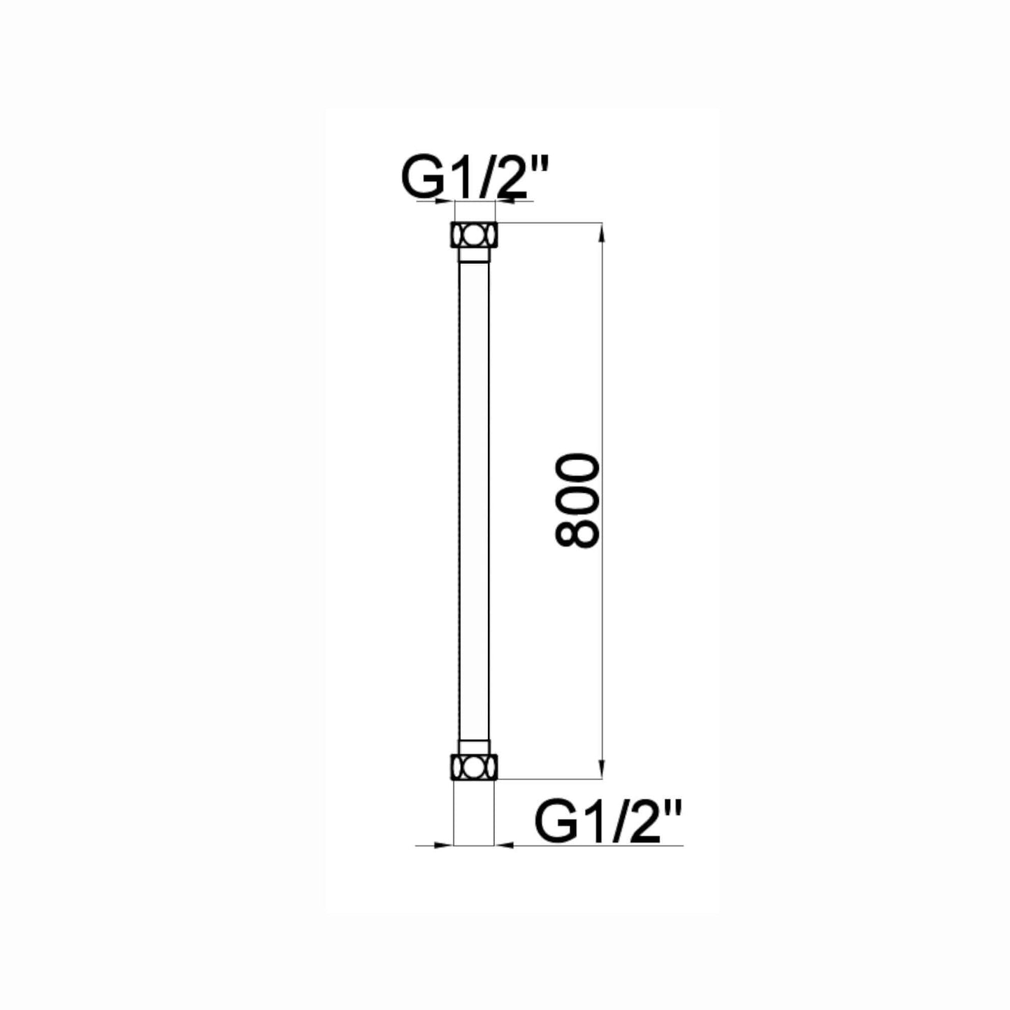 Buy Shower hose nut to nut 800mm PVC for G17 - black online UK
