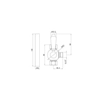 Downton traditional shower diverter with 18mm diameter extension pipe - chrome & white - Showers