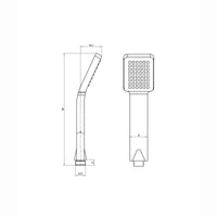Square paddle hand shower - chrome effect - Showers