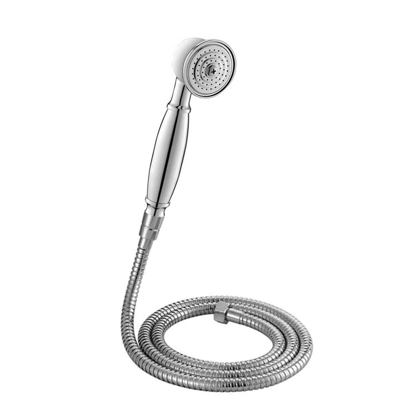 Buy Traditional Handheld Shower Head and Hose Kit Brass - Chrome Online UK | HOUSE OF ENKI