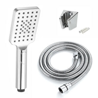 Buy Contemporary Square 3 Function Hand Shower Kit Incl. Hose And Wall Bracket - Chrome Online UK | HOUSE OF ENKI