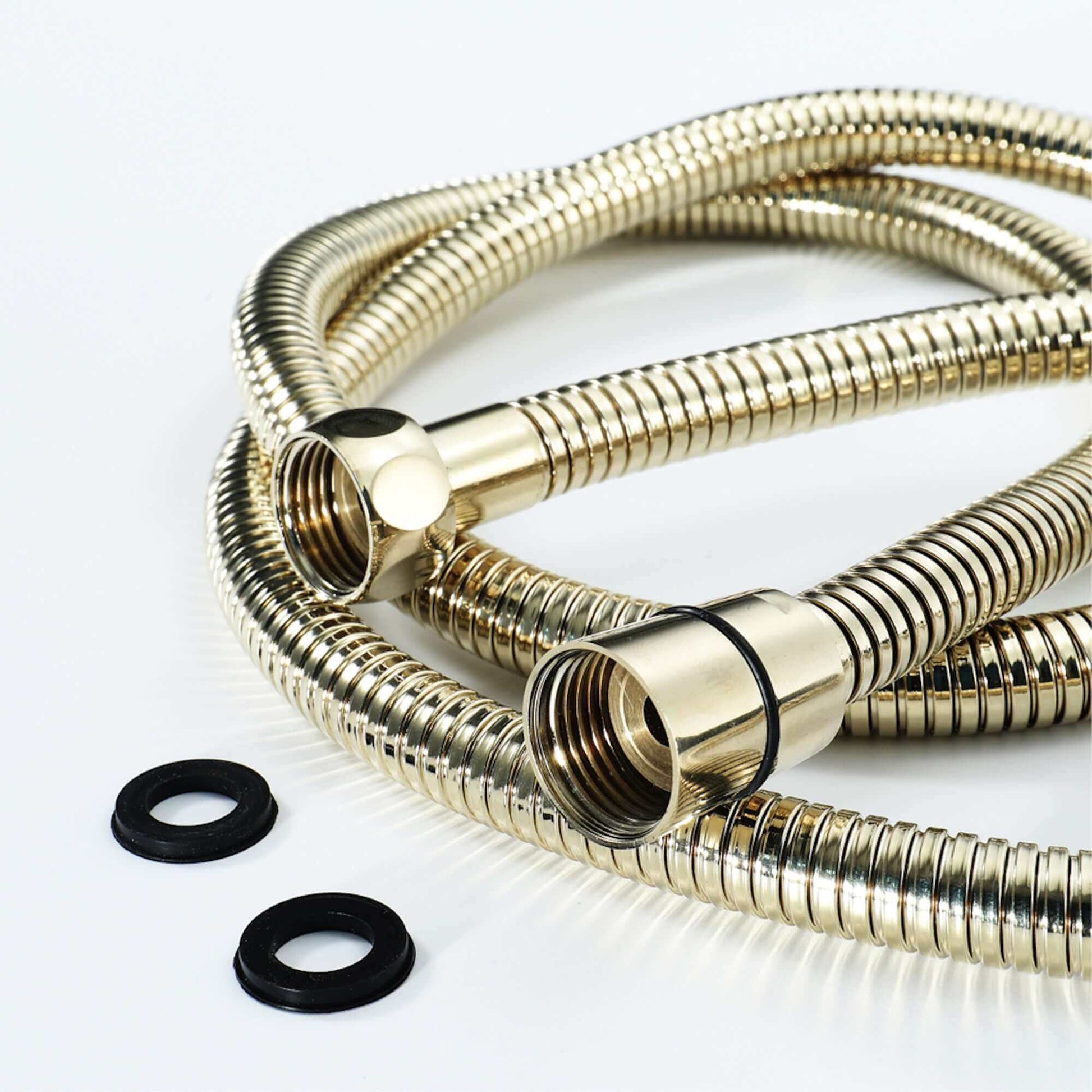 Buy Traditional Handheld Shower Head and Hose Kit Brass with White Ceramic Details - Gold Online UK | HOUSE OF ENKI