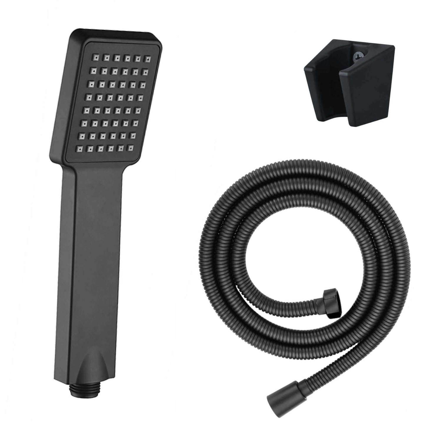 Buy Square Paddle Hand Shower Kit incl. Hose and Wall Bracket - Black Online UK | HOUSE OF ENKI