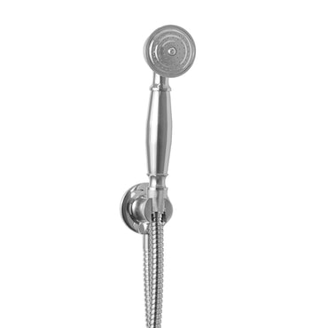 Buy Traditional Brass Hand Shower Kit Incl. Hose and Shower Head Holder with Outlet - Chrome Online UK | HOUSE OF ENKI