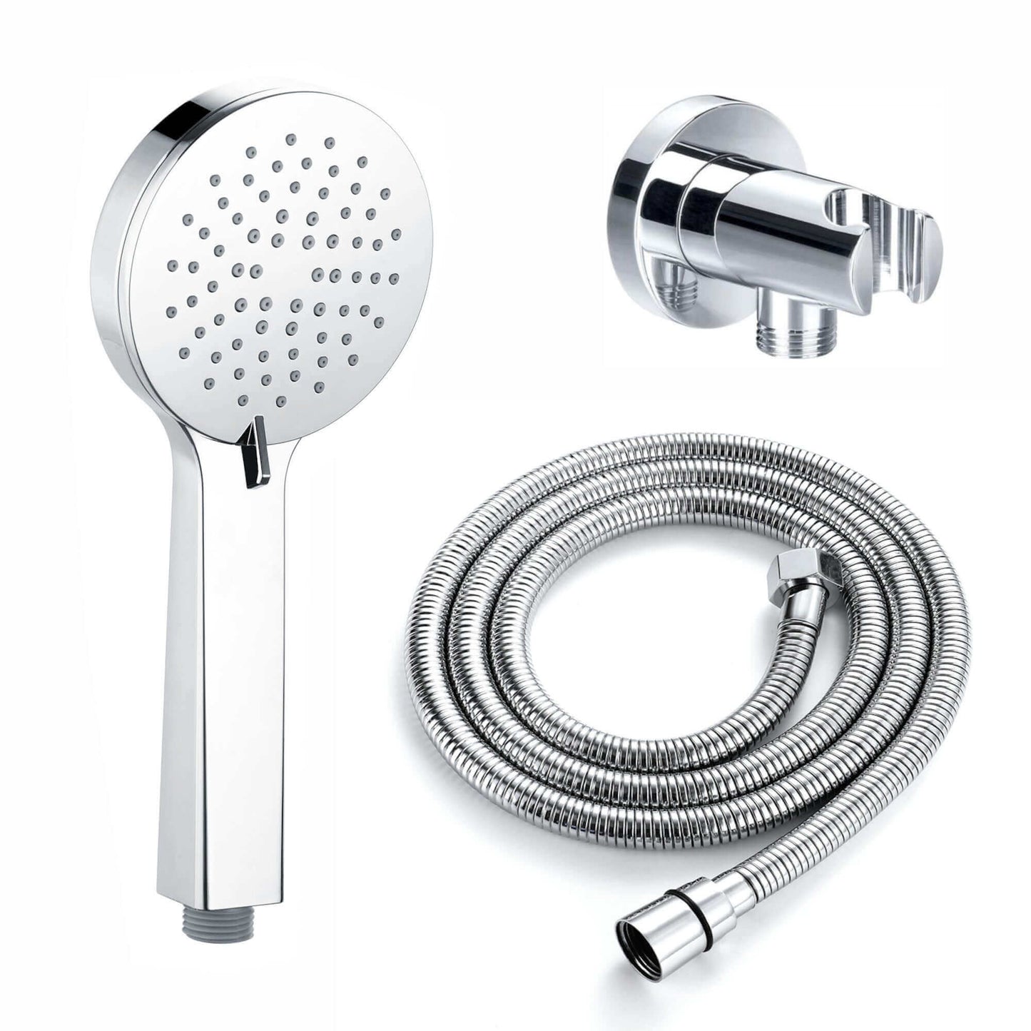 Buy Contemporary 3 Function Hand Shower Kit Incl. Hose And Wall Bracket With Outlet - Chrome Online UK | HOUSE OF ENKI