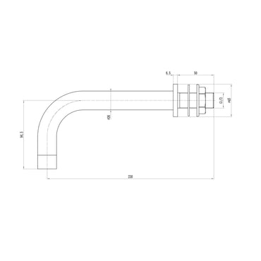 Buy Round bath or basin spout wall mounted - matt black online UK