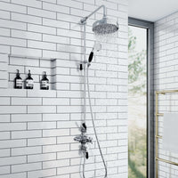 Buy Downton shower rigid riser rail traditional brass - chrome Online UK | HOUSE OF ENKI