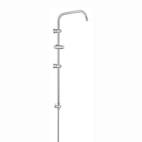 Buy Carre shower adjustable rigid riser rail angled with 2 wall brackets, handset bracket, diverter, connecting hose - chrome Online UK | HOUSE OF ENKI