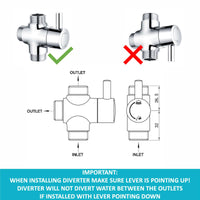 Carre shower adjustable rigid riser rail angled with 2 wall brackets, handset bracket, diverter, connecting hose - chrome - Showers