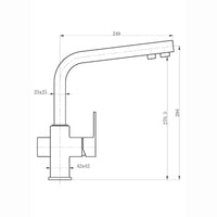 Buy Turin modern square 3 way kitchen sink filter mixer tap - brushed nickel Online UK | HOUSE OF ENKI