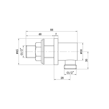 Buy Round shower outlet elbow solid brass - antique brass Online UK | HOUSE OF ENKI