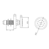 4 x round shower body jets - chrome - Showers