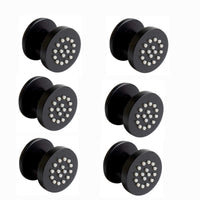 6 x round shower body jets - matt black - Showers